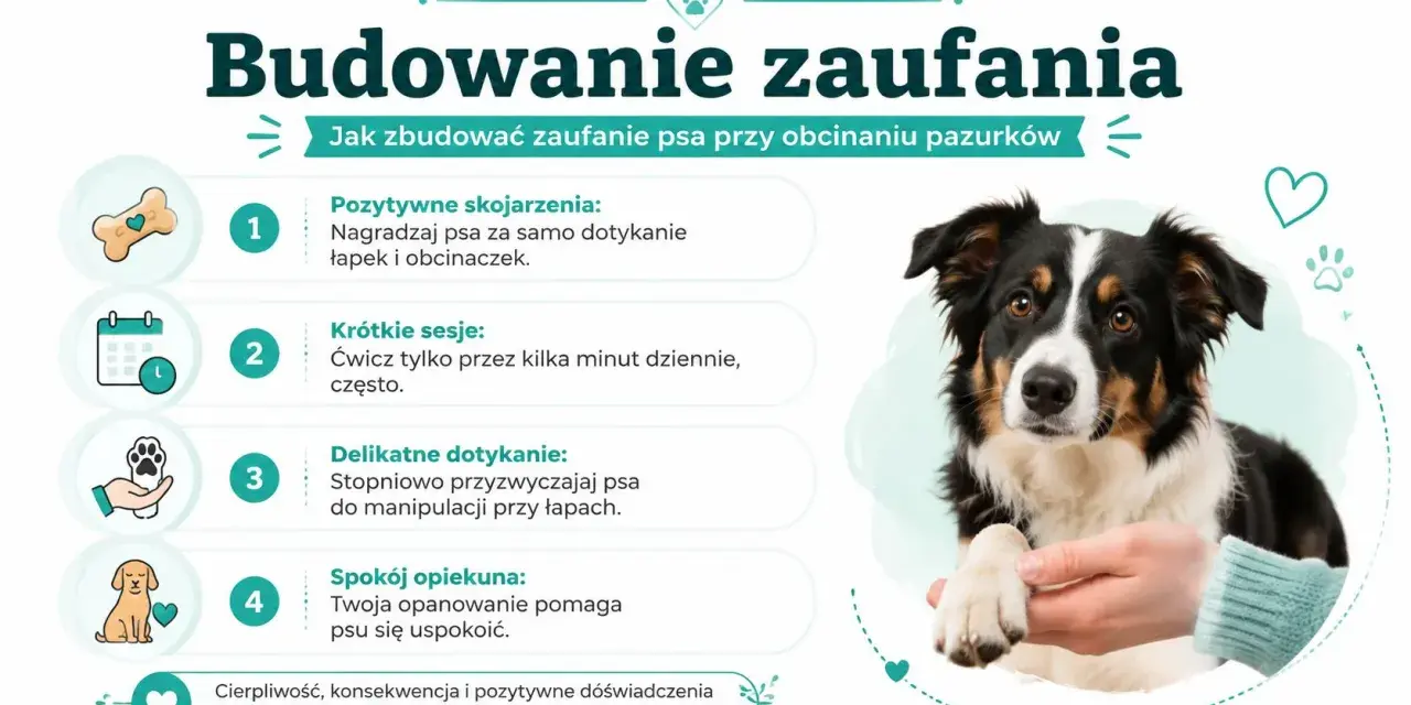 Jak wytresować psa do obcinania pazurów: pozytywne skojarzenia, krótkie sesje, delikatne dotykanie i spokój opiekuna to klucz do sukcesu.